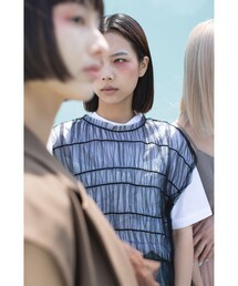Ray BEAMS | Ray BEAMS / チュール シャーリング Tシャツ(Tシャツ/カットソー)