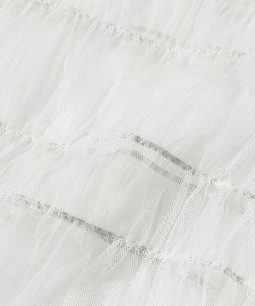 Ray BEAMS（レイビームス）の「Ray BEAMS / チュール シャーリング Tシャツ（Tシャツ/カットソー・レディース・ブラック/ブラウン系その他5/ホワイト・ONE SIZE）」の18枚目の写真