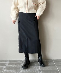 ベルトツキサイドポケスカート 180923