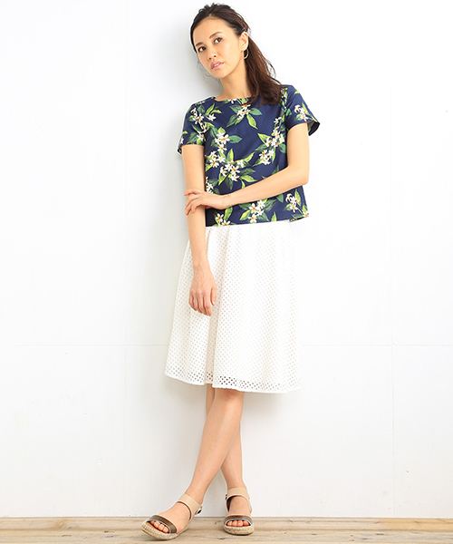 B:MING by BEAMS(ビーミングバイビームス)の「<InRed 6月号掲載>ビーミング by ビームス / ボタニカルプリント ブラウス(シャツ/ブラウス・レディース・オフホワイト/ネイビー・MEDIUM/SMALL)」の16枚目の写真