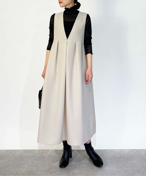 PICCIN(ピッチン)の「【WEB限定】タックフレアワンピース(ワンピース・レディース・ブラック/オフホワイト・M/L)」の1枚目の写真