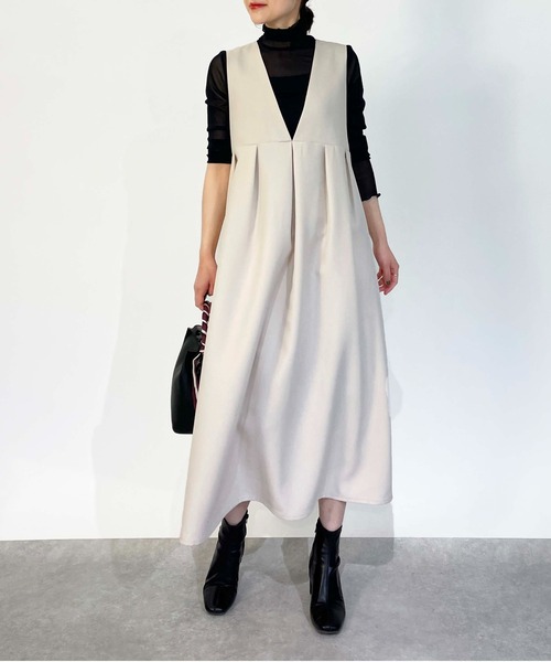 PICCIN(ピッチン)の「【WEB限定】タックフレアワンピース(ワンピース・レディース・ブラック/オフホワイト・M/L)」の15枚目の写真