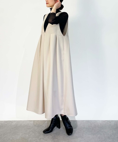 PICCIN(ピッチン)の「【WEB限定】タックフレアワンピース(ワンピース・レディース・ブラック/オフホワイト・M/L)」の16枚目の写真