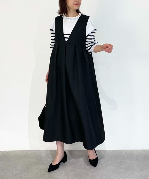 PICCIN(ピッチン)の「【WEB限定】タックフレアワンピース(ワンピース・レディース・ブラック/オフホワイト・M/L)」の21枚目の写真