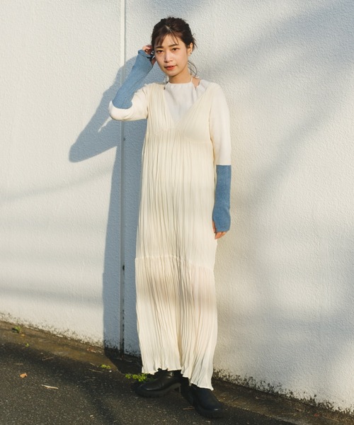 Kastane（カスタネ）の「【サイズ展開あり/WEB限定サイズあり】ワッシャーシフォン無地ワンピース（ワンピース・レディース・オフホワイト/ブラック・2/0/1）」の17枚目の写真