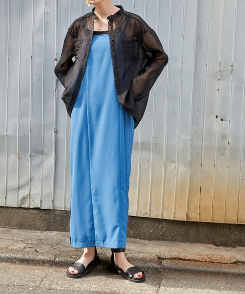 Auntie Rosa Holiday(アンティローザホリデー)の「バンドカラーシアーシャツ(シャツ/ブラウス・レディース・その他/ブラック/ブルー/イエロー・FREE)」の13枚目の写真