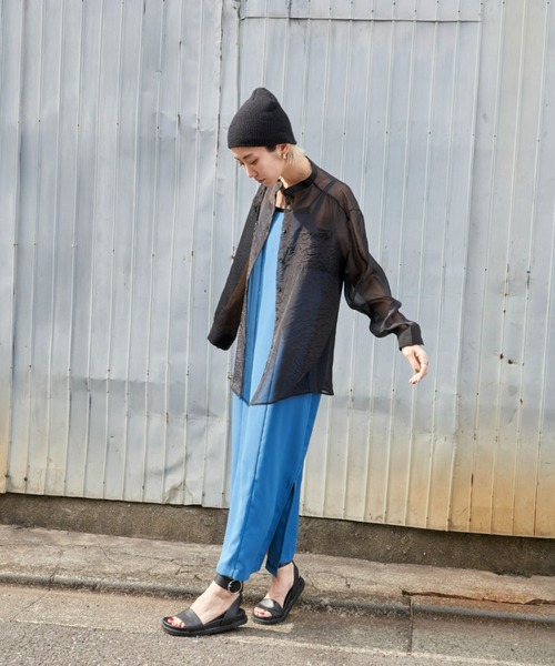 Auntie Rosa Holiday(アンティローザホリデー)の「バンドカラーシアーシャツ(シャツ/ブラウス・レディース・その他/ブラック/ブルー/イエロー・FREE)」の15枚目の写真