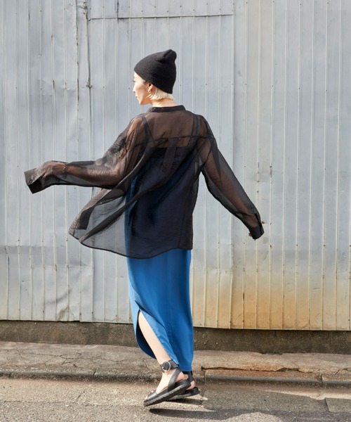 Auntie Rosa Holiday(アンティローザホリデー)の「バンドカラーシアーシャツ(シャツ/ブラウス・レディース・その他/ブラック/ブルー/イエロー・FREE)」の17枚目の写真