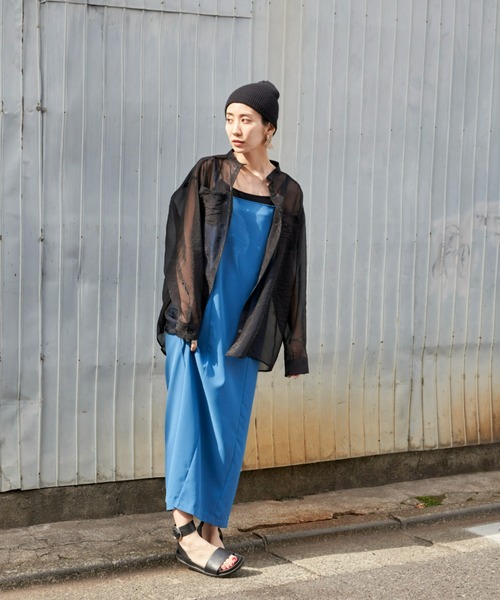 Auntie Rosa Holiday(アンティローザホリデー)の「バンドカラーシアーシャツ(シャツ/ブラウス・レディース・その他/ブラック/ブルー/イエロー・FREE)」の18枚目の写真