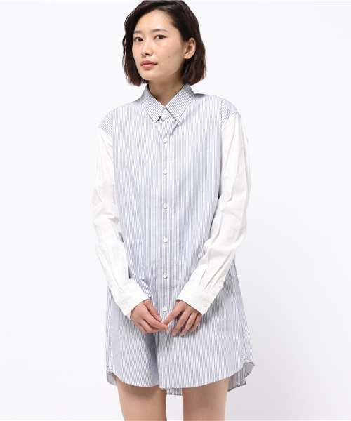 OUTLET（アウトレット）の「【BLOOM&BRANCH】SOスピンOXバイカラーOP（ワンピース・レディース・ブルー/ストライプ・36/34）」の2枚目の写真