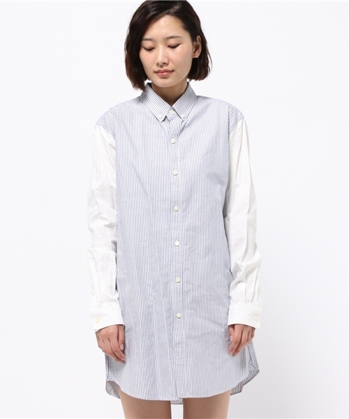 OUTLET（アウトレット）の「【BLOOM&BRANCH】SOスピンOXバイカラーOP（ワンピース・レディース・ブルー/ストライプ・36/34）」の3枚目の写真