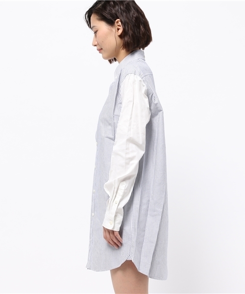 OUTLET（アウトレット）の「【BLOOM&BRANCH】SOスピンOXバイカラーOP（ワンピース・レディース・ブルー/ストライプ・36/34）」の4枚目の写真