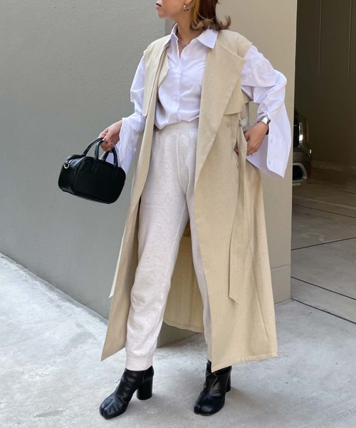 archives(アルシーヴ)の「【Limited item】TRENCH COAT VEST(トレンチコート・レディース・グリーン/ブラック/オフホワイト/ベージュ/モカ・MEDIUM)」の5枚目の写真