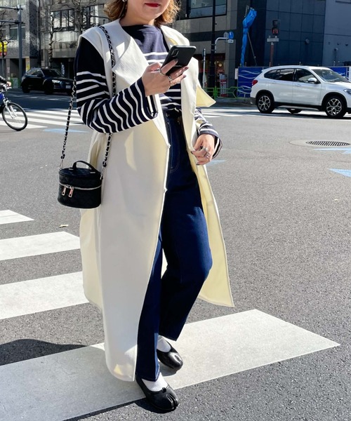 archives(アルシーヴ)の「【Limited item】TRENCH COAT VEST(トレンチコート・レディース・グリーン/ブラック/オフホワイト/ベージュ/モカ・MEDIUM)」の10枚目の写真