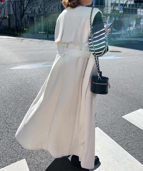 archives(アルシーヴ)の「【Limited item】TRENCH COAT VEST(トレンチコート・レディース・グリーン/ブラック/オフホワイト/ベージュ/モカ・MEDIUM)」の11枚目の写真