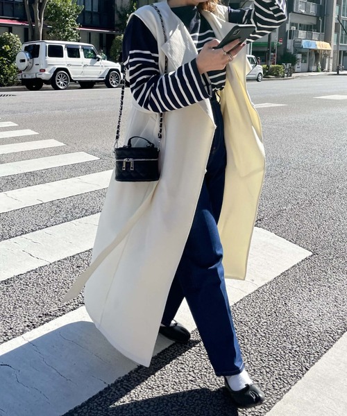 archives(アルシーヴ)の「【Limited item】TRENCH COAT VEST(トレンチコート・レディース・グリーン/ブラック/オフホワイト/ベージュ/モカ・MEDIUM)」の12枚目の写真