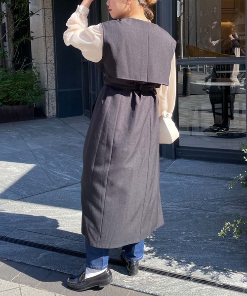 archives(アルシーヴ)の「【Limited item】TRENCH COAT VEST(トレンチコート・レディース・グリーン/ブラック/オフホワイト/ベージュ/モカ・MEDIUM)」の20枚目の写真