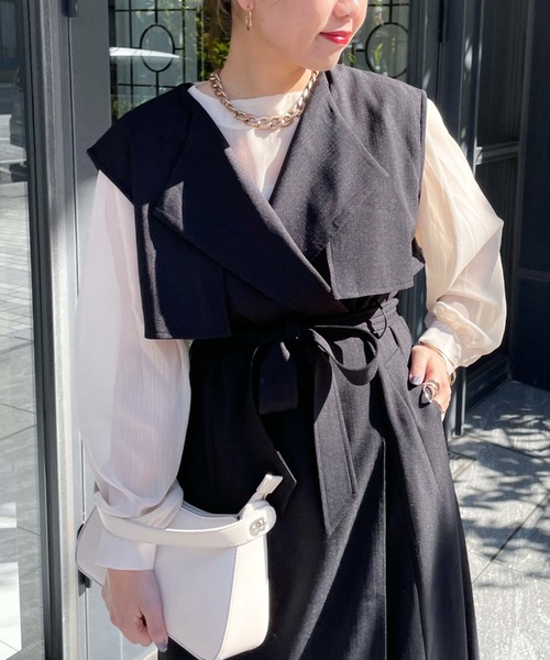 archives(アルシーヴ)の「【Limited item】TRENCH COAT VEST(トレンチコート・レディース・グリーン/ブラック/オフホワイト/ベージュ/モカ・MEDIUM)」の21枚目の写真