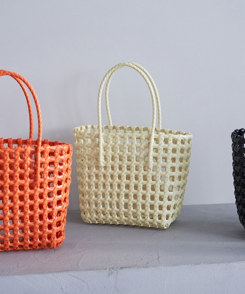 ROPE' PICNIC（ロペピクニック）の「透かし編みメルカドミドルトートバッグ（トートバッグ・レディース・オレンジ/キナリ/ブラック・FREE）」の2枚目の写真