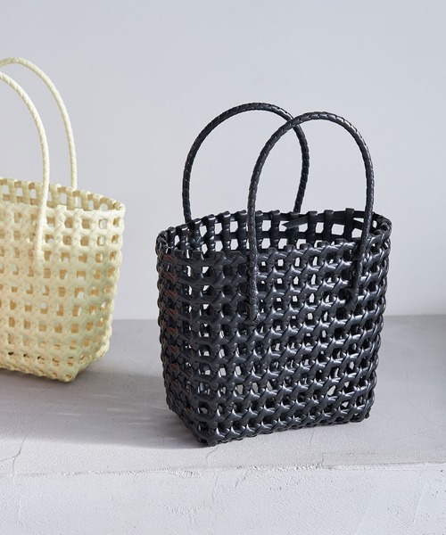 ROPE' PICNIC（ロペピクニック）の「透かし編みメルカドミドルトートバッグ（トートバッグ・レディース・オレンジ/キナリ/ブラック・FREE）」の3枚目の写真