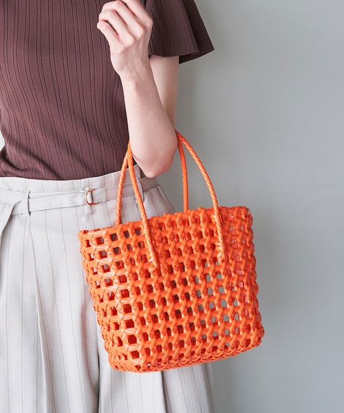 ROPE' PICNIC（ロペピクニック）の「透かし編みメルカドミドルトートバッグ（トートバッグ・レディース・オレンジ/キナリ/ブラック・FREE）」の15枚目の写真