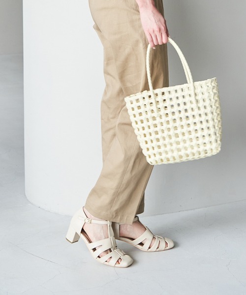 ROPE' PICNIC（ロペピクニック）の「透かし編みメルカドミドルトートバッグ（トートバッグ・レディース・オレンジ/キナリ/ブラック・FREE）」の6枚目の写真