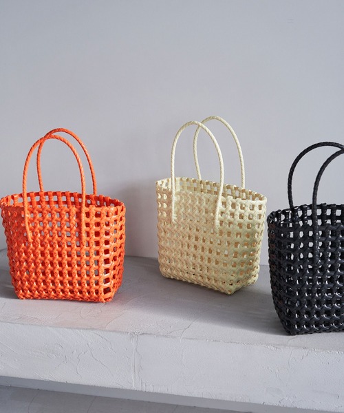 ROPE' PICNIC（ロペピクニック）の「透かし編みメルカドミドルトートバッグ（トートバッグ・レディース・オレンジ/キナリ/ブラック・FREE）」の13枚目の写真