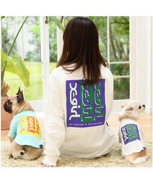 X-girl（エックスガール）の「X-girl/トリプルミルズロゴT（ペットウェア・レディース・ホワイト/ライトブルー・XS/S/M/L/2L/3L/3S/3M）」の3枚目の写真