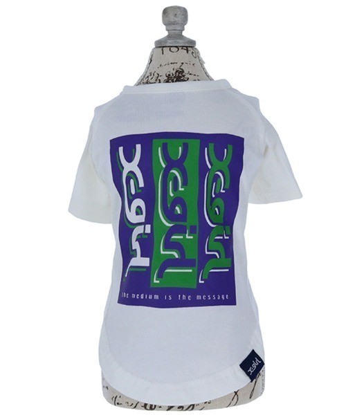 X-girl（エックスガール）の「X-girl/トリプルミルズロゴT（ペットウェア・レディース・ホワイト/ライトブルー・XS/S/M/L/2L/3L/3S/3M）」の4枚目の写真