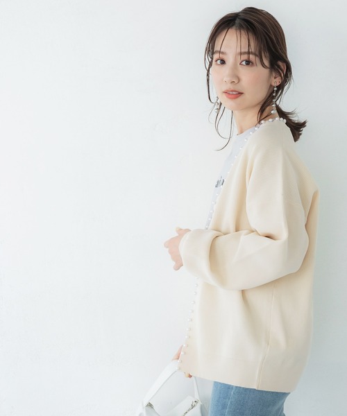 coca(coca)(コカ)の「パールカーディガン(カーディガン/ボレロ・レディース・アイボリー/ブラック・M/L)」の10枚目の写真