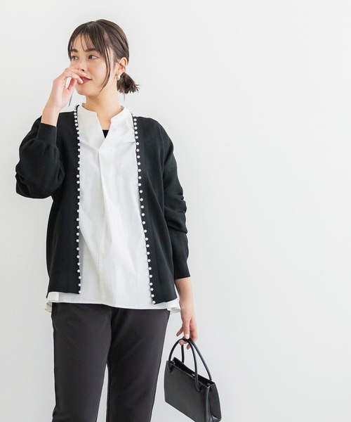 coca(coca)(コカ)の「パールカーディガン(カーディガン/ボレロ・レディース・アイボリー/ブラック・M/L)」の13枚目の写真