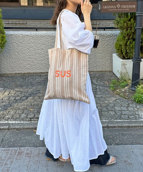 DISCOAT(ディスコート)の「【新色追加!】ストライプアソートロゴトートバッグ(トートバッグ・レディース・ブラック/ベージュ/ブラウン/イエロー・FREE)」の20枚目の写真