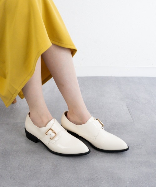 Fabby fabby（ファビィーファビィー）の「モンクストラップマニッシュシューズ（パンプス・レディース・オフホワイト/ブラック・SMALL/MEDIUM/LARGE）」の8枚目の写真