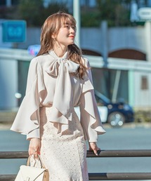 ブラウス 2way ギャザー リボン 千葉由佳 and Cherim and Cherim（アンドシェリム）｜シャツ/ブラウス一覧 - WEAR