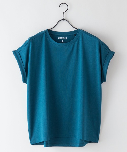 LB/S (エルビーエス)の「汗染みの目立ちにくいTシャツ ZEROSTAIN ゼロステイン 撥水性 UVカット ローカルラウンド 無地ヘムTシャツ(Tシャツ/カットソー・レディース・ホワイト/ダークベージュ/ピンク系その他/ブラック/ミント/イエロー/ダークブルー/チャコールグレー/グレー・MEDIUM/LARGE)」の7枚目の写真