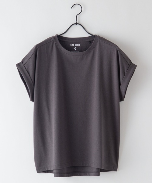 LB/S (エルビーエス)の「汗染みの目立ちにくいTシャツ ZEROSTAIN ゼロステイン 撥水性 UVカット ローカルラウンド 無地ヘムTシャツ(Tシャツ/カットソー・レディース・ホワイト/ダークベージュ/ピンク系その他/ブラック/ミント/イエロー/ダークブルー/チャコールグレー/グレー・MEDIUM/LARGE)」の1枚目の写真