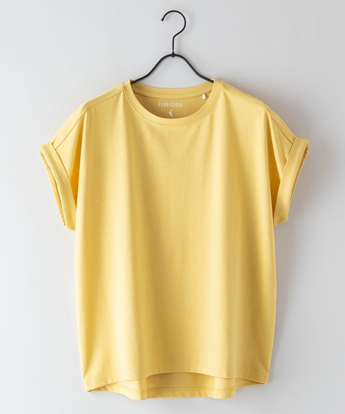 LB/S (エルビーエス)の「汗染みの目立ちにくいTシャツ ZEROSTAIN ゼロステイン 撥水性 UVカット ローカルラウンド 無地ヘムTシャツ(Tシャツ/カットソー・レディース・ホワイト/ダークベージュ/ピンク系その他/ブラック/ミント/イエロー/ダークブルー/チャコールグレー/グレー・MEDIUM/LARGE)」の8枚目の写真