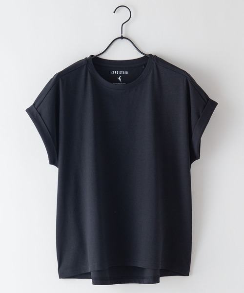 LB/S (エルビーエス)の「汗染みの目立ちにくいTシャツ ZEROSTAIN ゼロステイン 撥水性 UVカット ローカルラウンド 無地ヘムTシャツ(Tシャツ/カットソー・レディース・ホワイト/ダークベージュ/ピンク系その他/ブラック/ミント/イエロー/ダークブルー/チャコールグレー/グレー・MEDIUM/LARGE)」の3枚目の写真