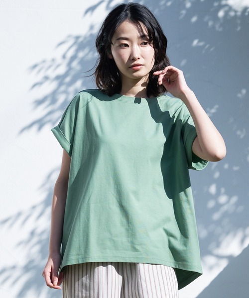 LB/S (エルビーエス)の「汗染みの目立ちにくいTシャツ ZEROSTAIN ゼロステイン 撥水性 UVカット ローカルラウンド 無地ヘムTシャツ(Tシャツ/カットソー・レディース・ホワイト/ダークベージュ/ピンク系その他/ブラック/ミント/イエロー/ダークブルー/チャコールグレー/グレー・MEDIUM/LARGE)」の22枚目の写真