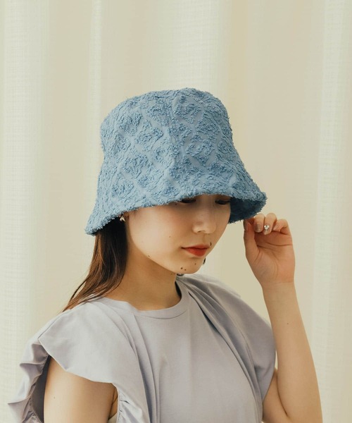 SENSE OF PLACE by URBAN RESEARCH（センスオブプレイスバイアーバンリサーチ）の「ジャガードパネルバケットハット（ハット・レディース・アイボリー/ブラック/ブルー・ONE）」の9枚目の写真