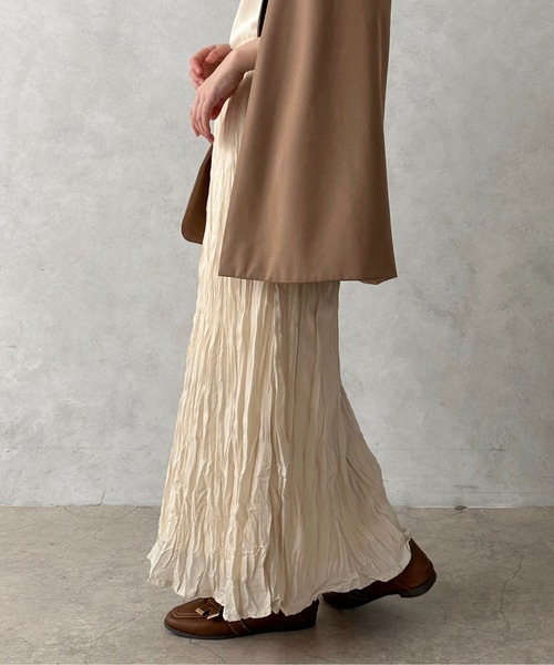 apres jour clair（アプレジュールクレア）の「【apres jour clair】クリンクルスカート【ZOZOTOWN限定アイテム】（スカート・レディース・ブラウン系その他/アイボリー/ピンクベージュ・X-LARGE/フリー）」の10枚目の写真