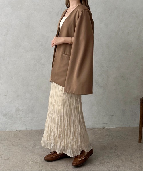 apres jour clair（アプレジュールクレア）の「【apres jour clair】クリンクルスカート【ZOZOTOWN限定アイテム】（スカート・レディース・ブラウン系その他/アイボリー/ピンクベージュ・X-LARGE/フリー）」の11枚目の写真