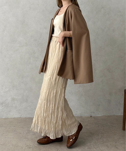 apres jour clair（アプレジュールクレア）の「【apres jour clair】クリンクルスカート【ZOZOTOWN限定アイテム】（スカート・レディース・ブラウン系その他/アイボリー/ピンクベージュ・X-LARGE/フリー）」の12枚目の写真