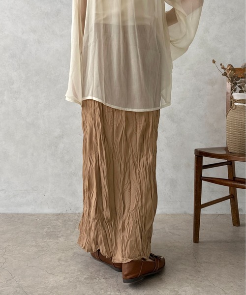 apres jour clair（アプレジュールクレア）の「【apres jour clair】クリンクルスカート【ZOZOTOWN限定アイテム】（スカート・レディース・ブラウン系その他/アイボリー/ピンクベージュ・X-LARGE/フリー）」の17枚目の写真