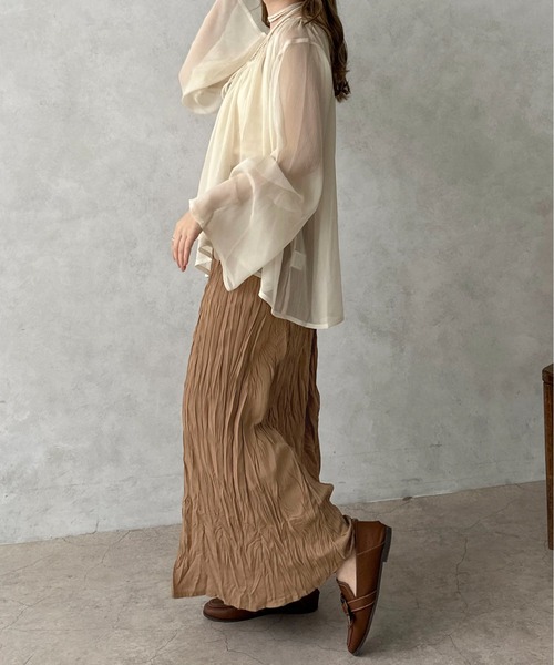 apres jour clair（アプレジュールクレア）の「【apres jour clair】クリンクルスカート【ZOZOTOWN限定アイテム】（スカート・レディース・ブラウン系その他/アイボリー/ピンクベージュ・X-LARGE/フリー）」の20枚目の写真