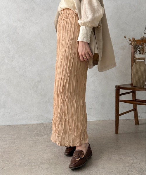 apres jour clair（アプレジュールクレア）の「【apres jour clair】クリンクルスカート【ZOZOTOWN限定アイテム】（スカート・レディース・ブラウン系その他/アイボリー/ピンクベージュ・X-LARGE/フリー）」の22枚目の写真