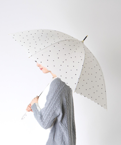 Three Four Time(スリーフォータイム)の「【Wpc.】ミルキードット長傘 (UVカット) @(長傘・レディース・ブラウン/オフホワイト/ピンク・FREE)」の2枚目の写真