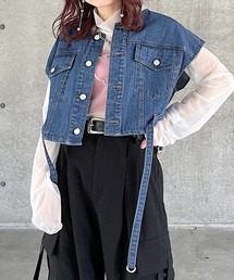 PAGEBOY | バックオープンデニムベスト(その他アウター)