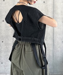 PAGEBOY | バックオープンデニムベスト(その他アウター)