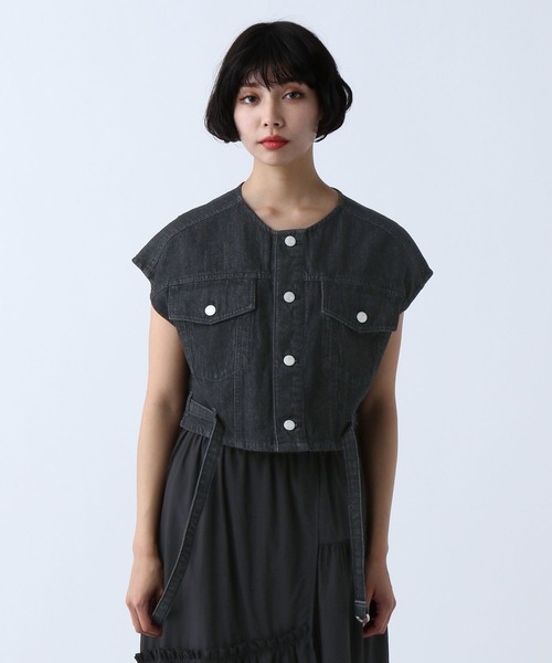 PAGEBOY（ページボーイ）の「バックオープンデニムベスト（その他アウター・レディース・ブルー/ライトブルー/ブラック・FREE）」の20枚目の写真